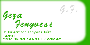 geza fenyvesi business card