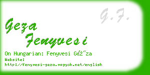 geza fenyvesi business card